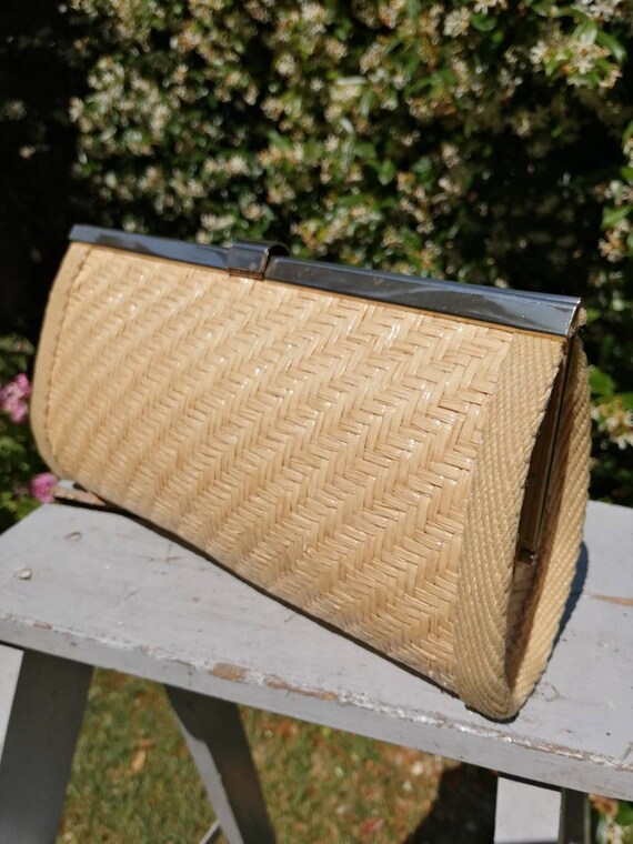 60s straw bag, straw bag, straw shoulder bag, summ