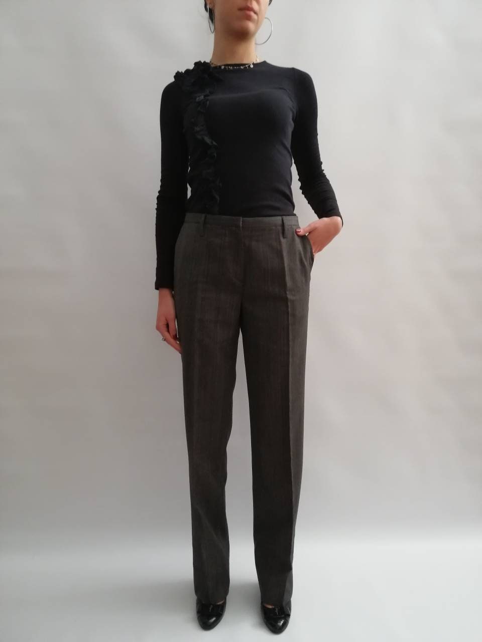 パンツ 90s prada navy cotton slacks パンツ 90s prada navy cotton slacks PRADA Size 34 Navy