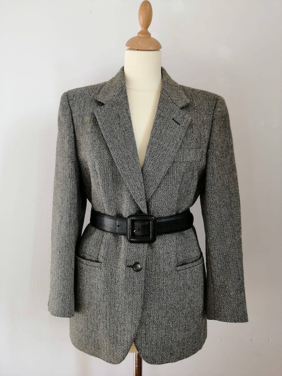 Tweed blazer, Henry Cottons jacket, vintage 90 bla