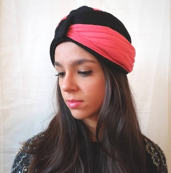 60s vintage turban, 60s hat, vintage turban, winte