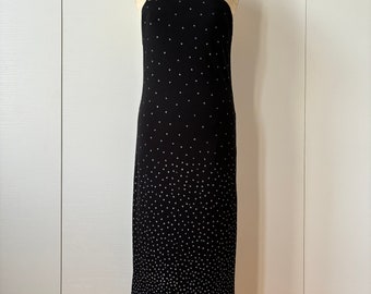 Vestido de Gianni Versace, Versace de los 90, vestido vintage de Versace, vestido de lunares, vestido largo negro, con lentejuelas, vestido de sirena, vestido negro de Versace