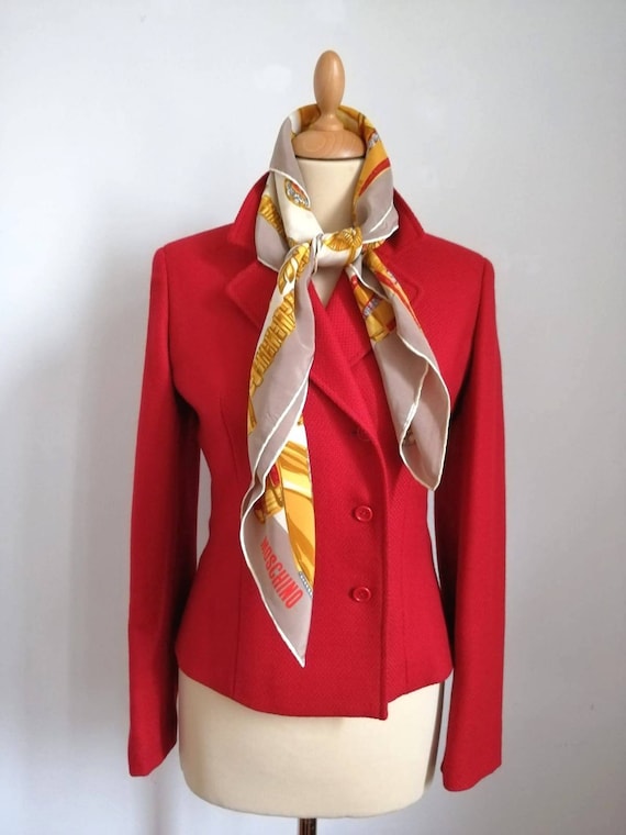 Vintage red blazer, vintage 90s blazer, wool jacke