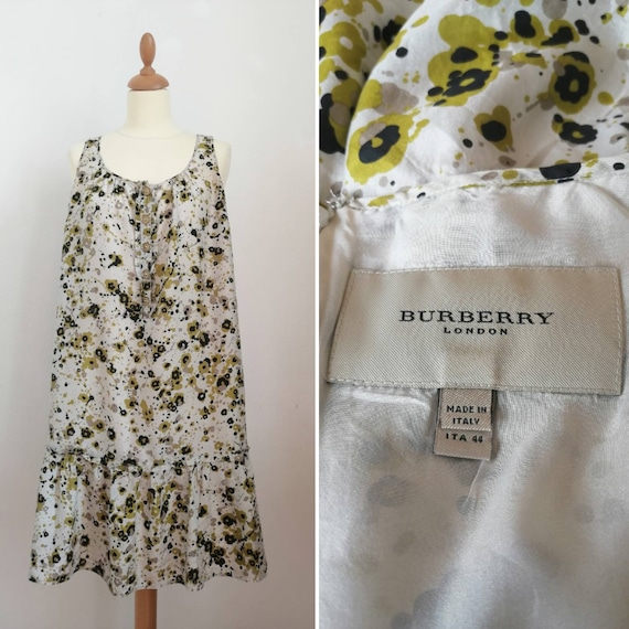 Burberry dress, vintage 90s dress, silk dress, Bu… - image 1