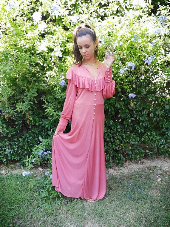 Antique 40s dress, bohemian dress, see through dre