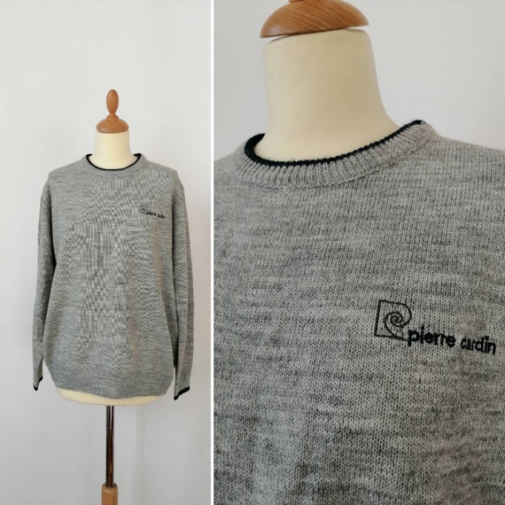 Pierre Cardin jumper, unisex sweater, light grey,… - image 1