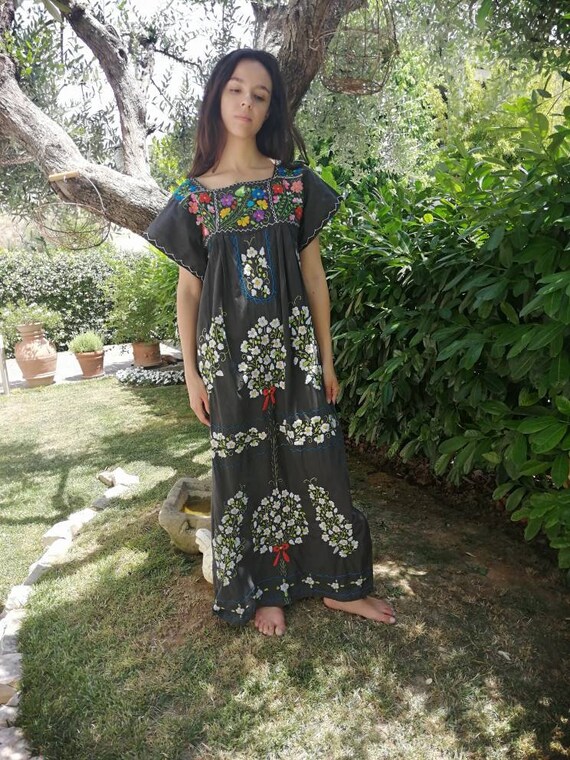 Huipil dress, vintage embroidered dress, Hungaria… - image 9