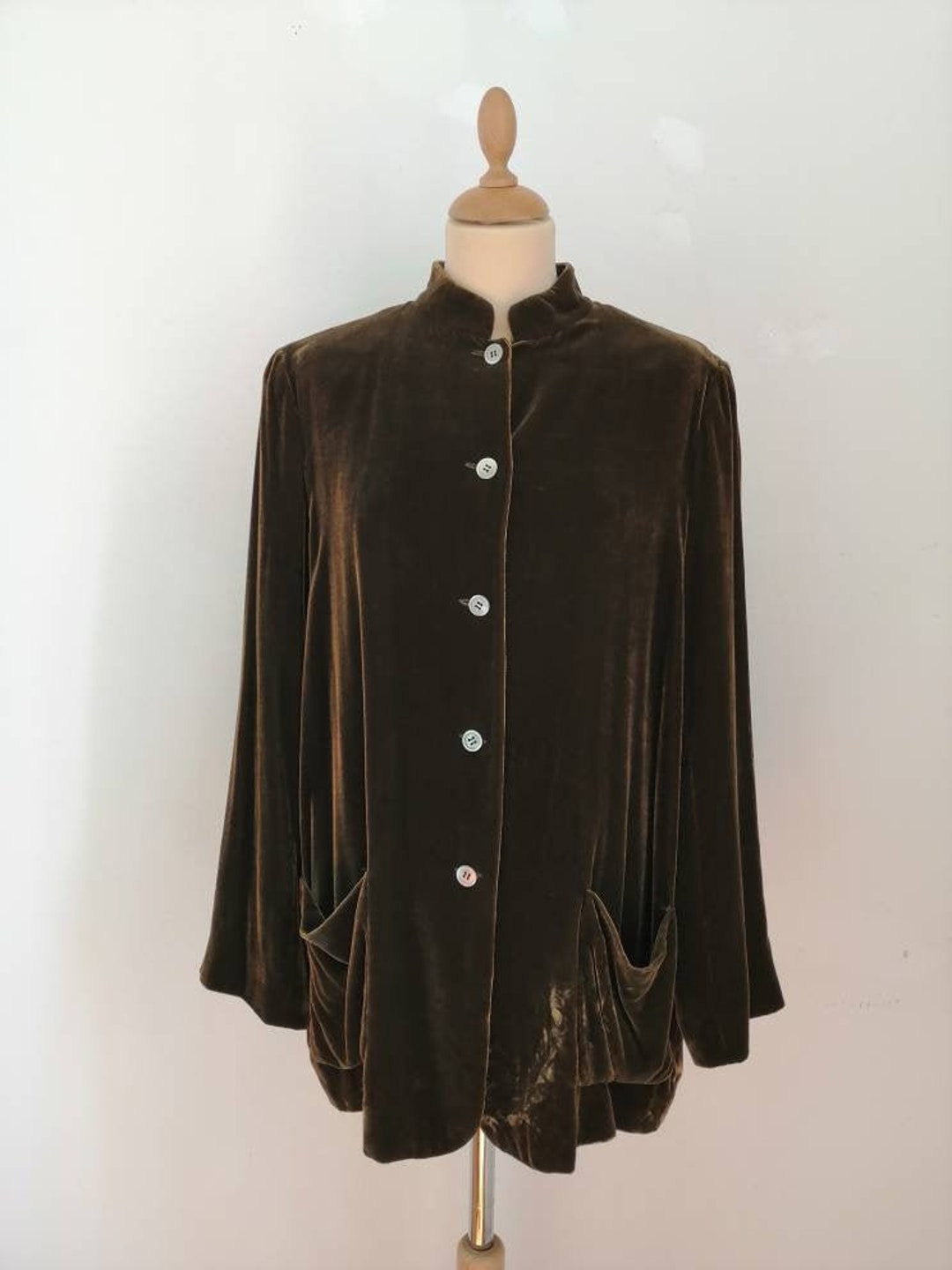 Elegant Velvet Blazer, Vintage 90s Blazer, Brown Chocolate Jacket ...