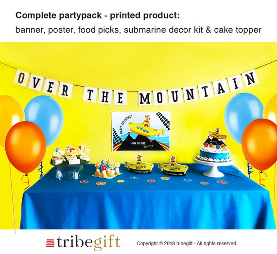 Over The Hill Party Pack Yellow Submarine Beatles Printed Etsy