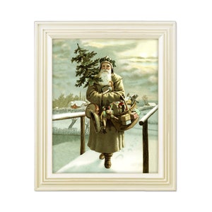 Christmas Saint Nicholas, Christmas Wall Prints, Jolly Old St Nicholas, Christmas Themed Paintings, Christmas St Nicholas, Vintage Wall Art
