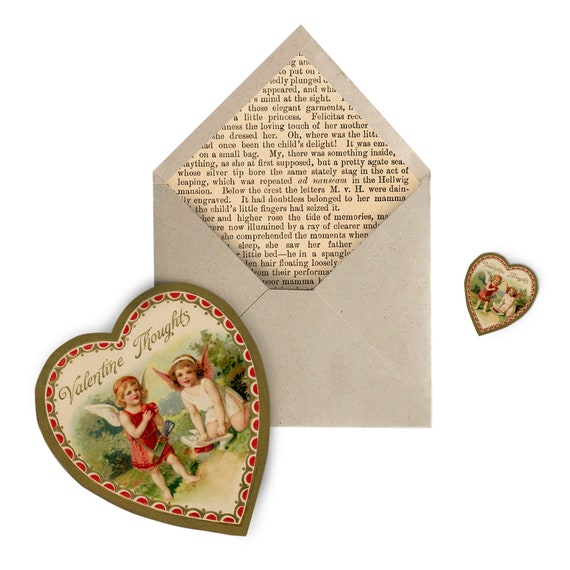 Vintage Valentines Day Card, Old Fashioned Valentines, Vintage