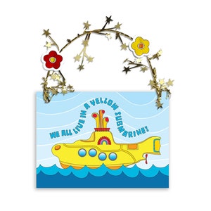 Yellow Submarine Party Favors, PRINTED PRODUCT, Yellow Submarine Ornament, Beatles Party Favors, Yellow Submarine Merchandise, Beatles Party