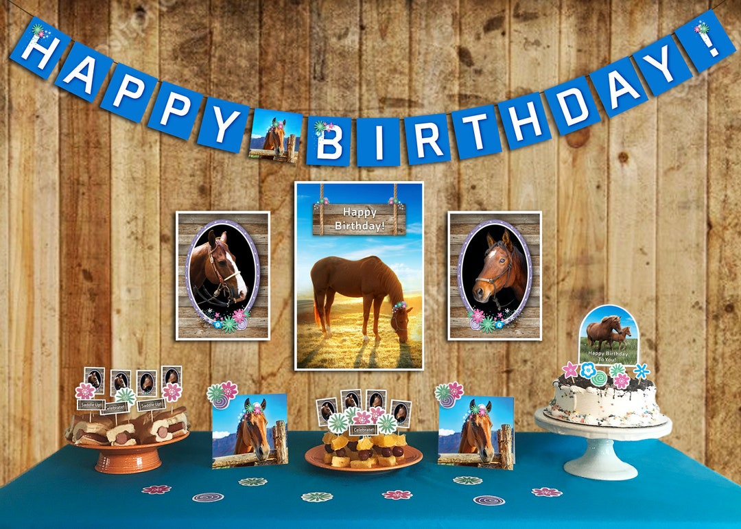 I Love Horses Birthday Party Pack PRINTED PRODUCT Happy - Etsy