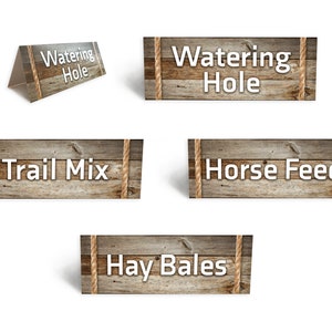 Horse Theme Food Station Signs, PRINTED PRODUCT, Horse Themed Party Food, Horse Wedding, Horse Party Supplies, Happy Birthday Horse Lover