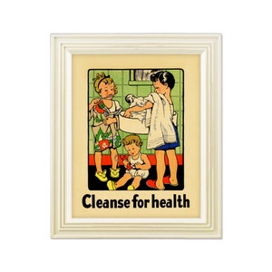 Vintage Bathroom Wall Art, 1934 Print, Country Bathroom Decor, Old Fashioned Bathroom, Retro Bathroom Decor, Vintage Bathroom Print, Vintage
