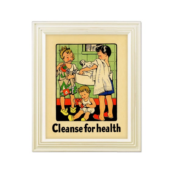 Vintage Bathroom Wall Art 1934 Print Country Bathroom Decor Etsy