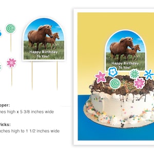 Horse Birthday Cake Topper, PRINTED PRODUCT, Horse Cake Decorations, Horse Cake Toppers, Happy Birthday Horse Lover, Horse Birthday Cake