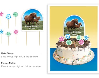 Horse Birthday Cake Topper, PRINTED PRODUCT, Horse Cake Decorations, Horse Cake Toppers, Happy Birthday Horse Lover, Horse Birthday Cake