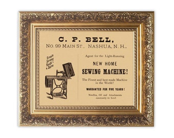 Vintage advertentie, vintage naaimachine advertenties, naaikamer decor ideeën, antieke naaimachine, nieuw huis antieke naaimachine, naaien