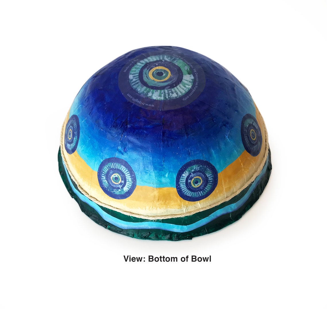 Paper Mache Coastal Bowl Beach House Decor Decorative Art Etsy