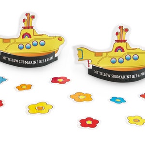 Over the Hill Yellow Submarine Cut-Out Decor, 50th Birthday Party Ideas, 40th Birthday Party ideas, Over the Hill Age, Over the Hill Party