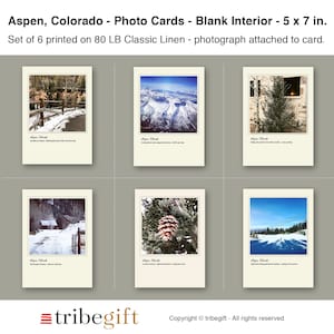 Aspen Photo Note Cards, Set of 6, PRINTED PRODUCT, All Occasion Cards, Colorado Photo, Photo Greeting Cards, Nature, Winter, Aspen Colorado