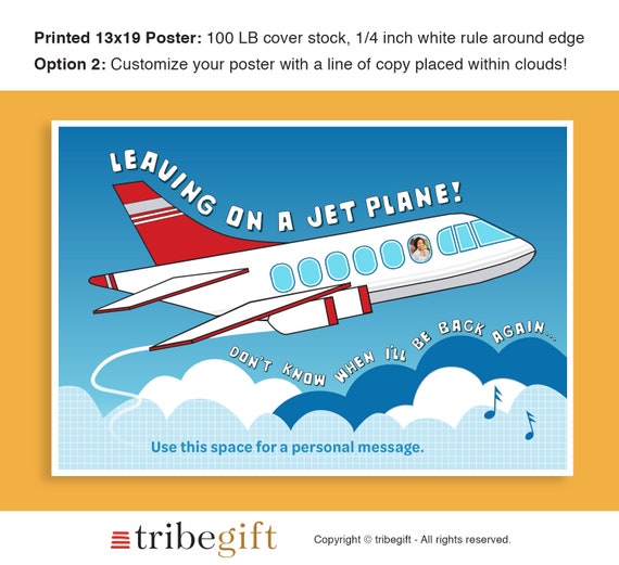 Leaving On A Jet Plane Print Personalized Going Away Party Etsy