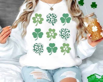 Shamrocks Sweatshirt St. Patricks Day Shirt Lucky Shirt St. Patty's Day Shirt Retro St Patricks Day Sweatshirt Shamrock Irish Drinking Shirt