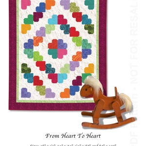 Quilt Pattern - From Heart To Heart, multiple sizes - PDF Download