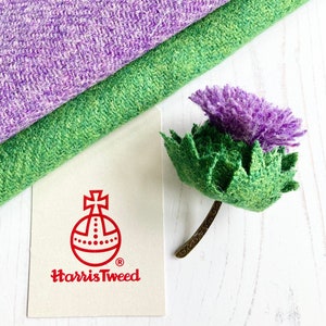 Thistle Brooch in Harris Tweed, Thistle Buttonhole, Flower of Scotland Brooch, Scottish Flower, Scottish Wedding, Gift from Scotland