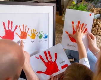 Family handprint portrait | Handprints | Personalised Gift | Keepsake Memory Frame | Family keepsakes | Family wallart