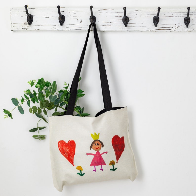 Personalised Canvas Bag with Your Children's Drawing | Childs Artwork | Mother's Day Bag | Custom Tote | Kid's Illustration | Shoulder Bag bild 3
