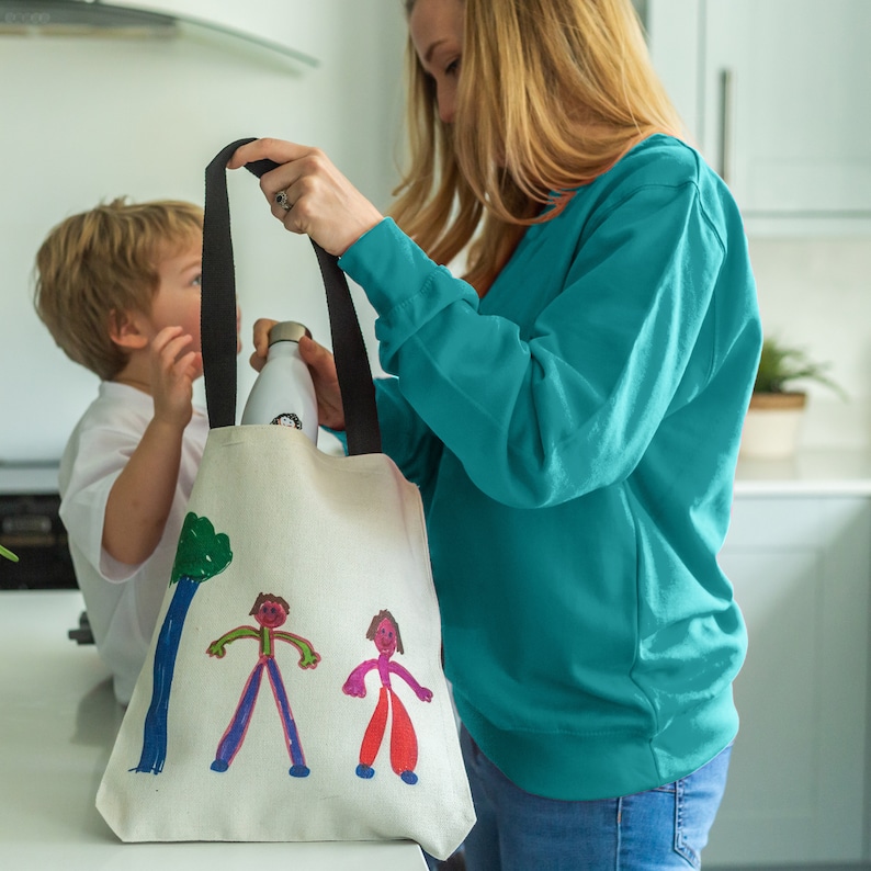 Personalised Canvas Bag with Your Children's Drawing | Childs Artwork | Mother's Day Bag | Custom Tote | Kid's Illustration | Shoulder Bag bild 6