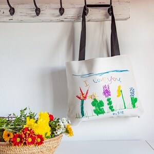 Personalised Canvas Bag with Your Children's Drawing | Childs Artwork | Mother's Day Bag | Custom Tote | Kid's Illustration | Shoulder Bag bild 5