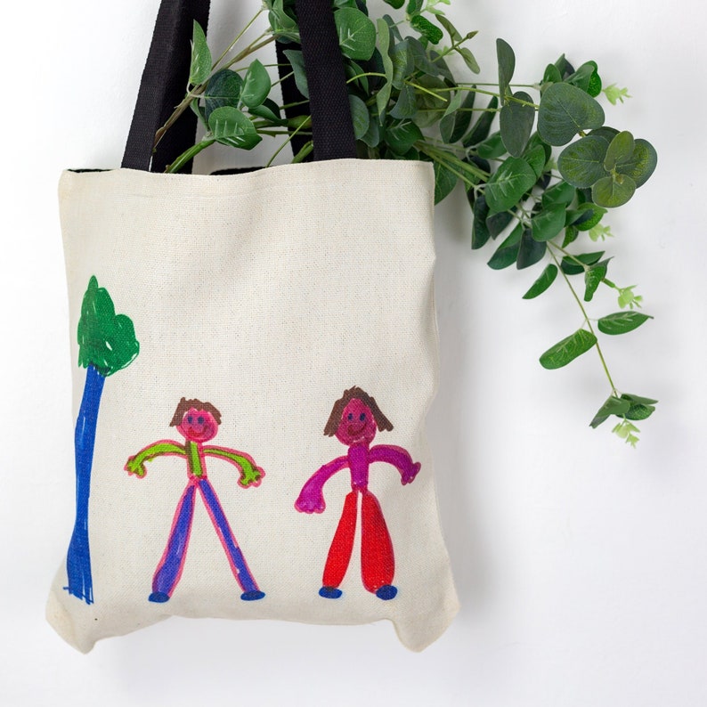 Personalised Canvas Bag with Your Children's Drawing | Childs Artwork | Mother's Day Bag | Custom Tote | Kid's Illustration | Shoulder Bag bild 8