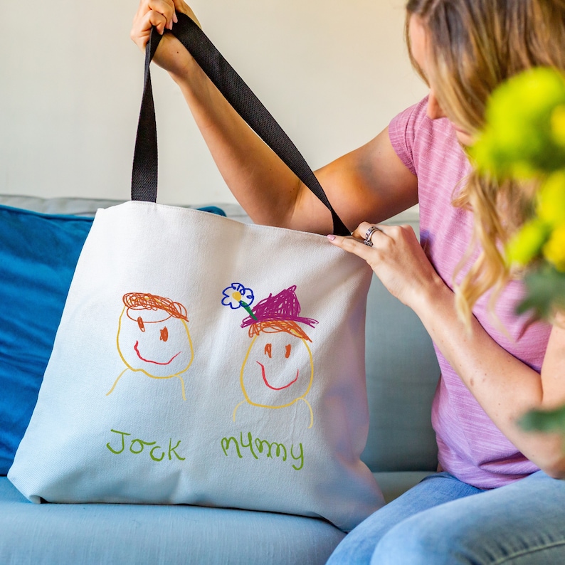 Personalised Canvas Bag with Your Children's Drawing | Childs Artwork | Mother's Day Bag | Custom Tote | Kid's Illustration | Shoulder Bag bild 4