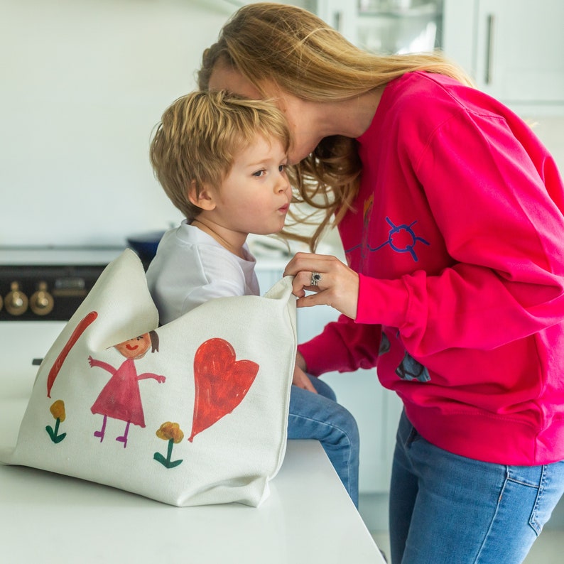 Personalised Canvas Bag with Your Children's Drawing | Childs Artwork | Mother's Day Bag | Custom Tote | Kid's Illustration | Shoulder Bag bild 7