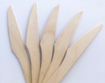 12 Disposable Wooden Knives, Wooden Knives, Dinner Knives, Thanksgiving, Wedding Wooden Knives, Thanksgiving Dinner Tableware