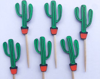 Cactus Cupcake Topper, Taco Party Decor, Fiesta Cupcake Topper, Cactus Cupcake Decoration, Cinco de Mayo Party Decor, Cactus Topper, Cactus