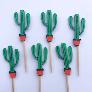 Cactus Cupcake Topper, Taco Party Decor, Fiesta Cupcake Topper, Cactus Cupcake Decoration, Cinco de Mayo Party Decor, Cactus Topper, Cactus