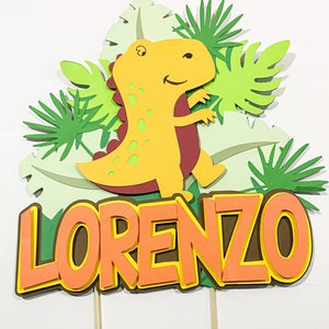 Personalize Dinosaur Birthday cake topper, 3-rex theme cake topper, 1st Birthday decorations, Baby shower cake topper