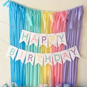 Rainbow Backdrop, Rainbow Fringe Curtain, Rainbow Party Decoration, Tablecloth Fringe Backdrop
