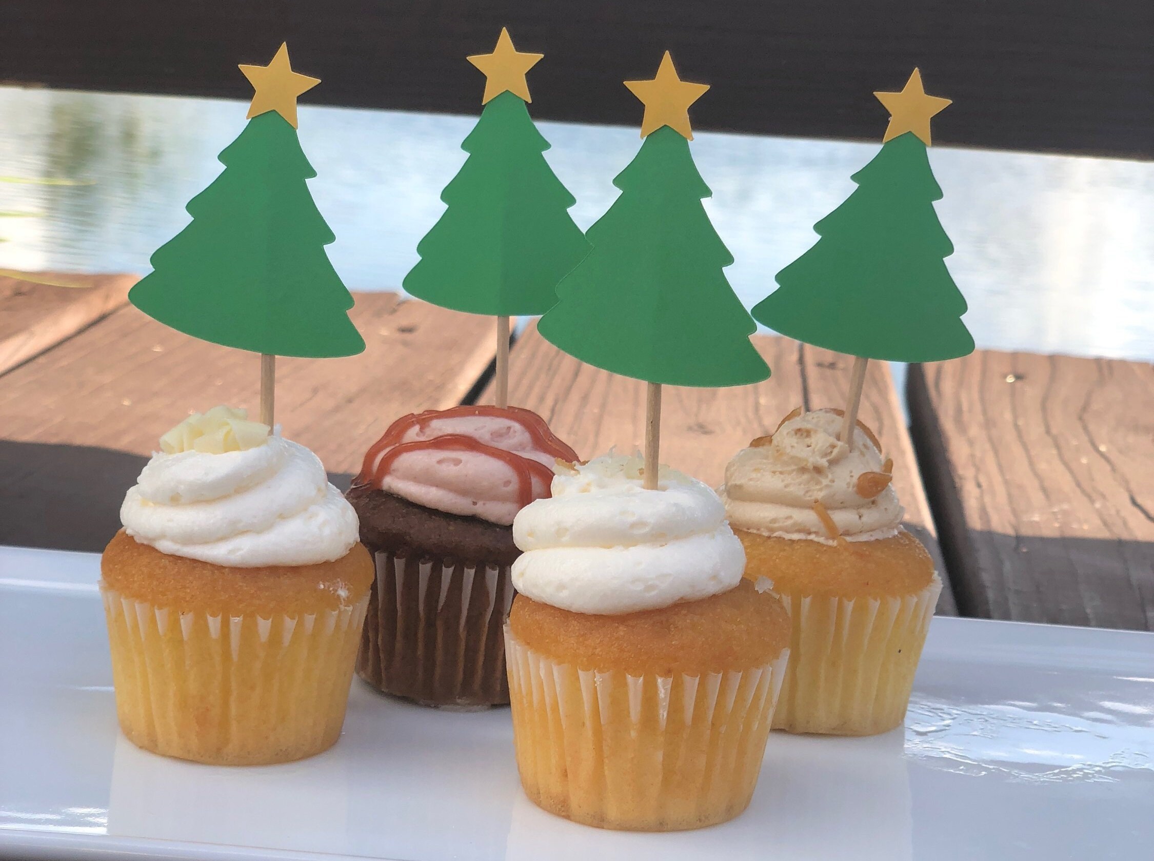 Christmas Tree Cupcake Topper Holiday Party Decorations - Etsy Australia