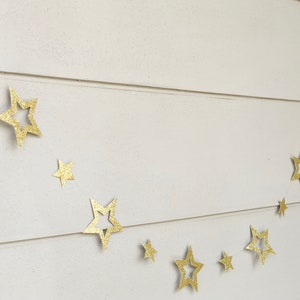 God glitter star garland, twinkle twinkle little star, christmas decoration, holiday garland, star wars garland,gold star banner, gold party