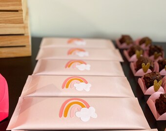 Envoltorios personalizados de chocolate Hershey's con arcoíris: regalos para baby shower