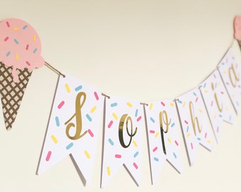 Gepersonaliseerde ijsslinger: aangepaste feestbanner