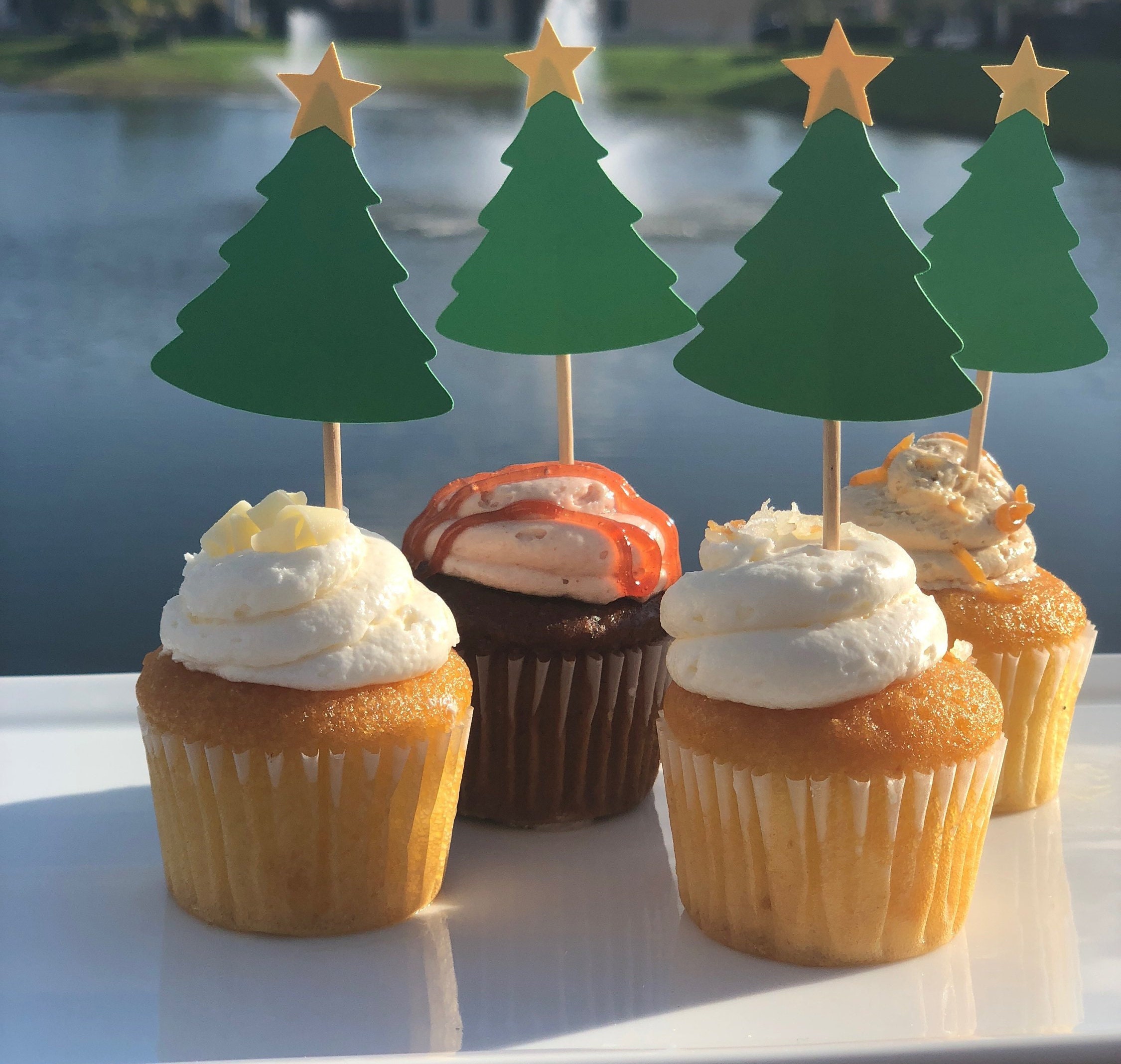 Christmas Tree Cupcake Topper Holiday Party Decorations - Etsy Australia