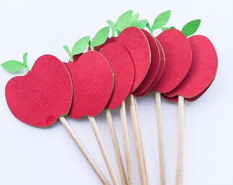 Apple Cupcake Toppers: Thanksgiving Autumn Party Picks
