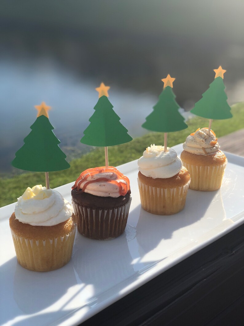 Christmas Tree Cupcake Topper Holiday Party Decorations - Etsy Australia