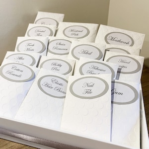 Wedding Bathroom Basket, Restroom Amenity Basket, Wedding Guest Details, Hospitality basket, Wedding day Emergency Kit,