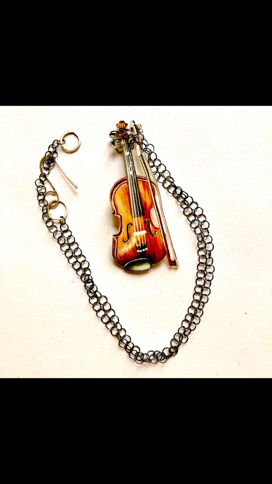 Violin necklace Etsy